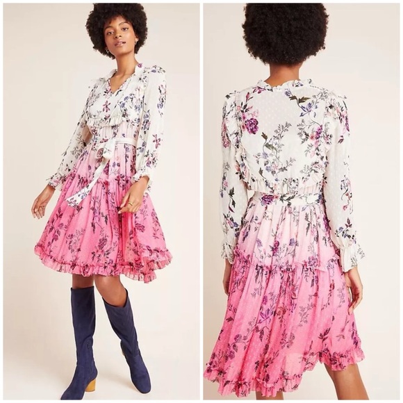 Anthropologie Dresses & Skirts - Anthropologie Dip-Dyed Floral Dress